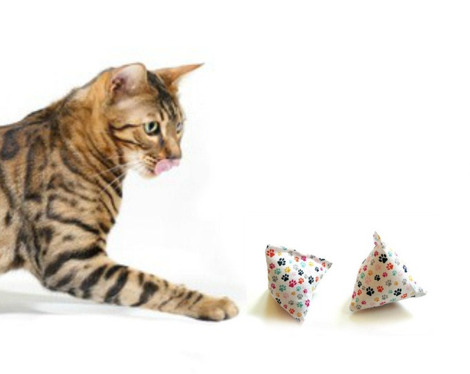 Catnip Stuffed Pyramid Toys Set of Two Etsy