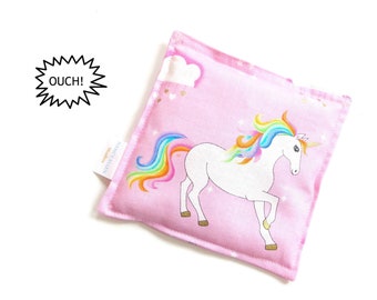 Kids rice bag heat cold therapy, Unicorns Rainbows, microwave heating pad