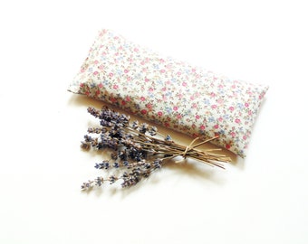 Organic lavender eye pillow, floral cotton aromatherapy gift for her