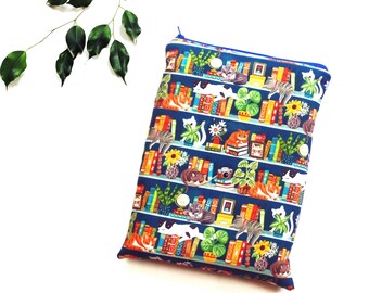 Funda acolchada para libros para ratones de biblioteca y amantes de los gatos, protector de libros