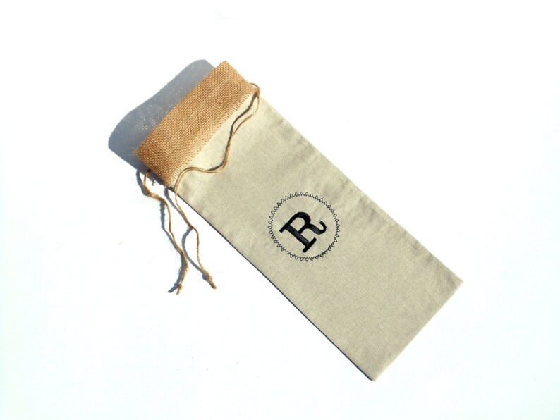 Wine bottle bag custom monogrammed in the hoop embroidered Etsy