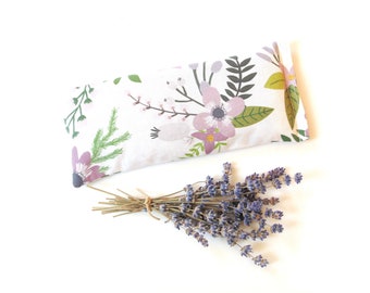 Organic lavender eye pillow, rice bag for microwave or freezer, gift for her