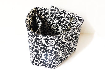 Tote bag purse organizer, drop in style 5 pockets, cotton fabric