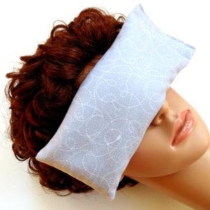 Lavender flaxseed eye pillow, soft flannel microwavable heating pad, cold compress image 2