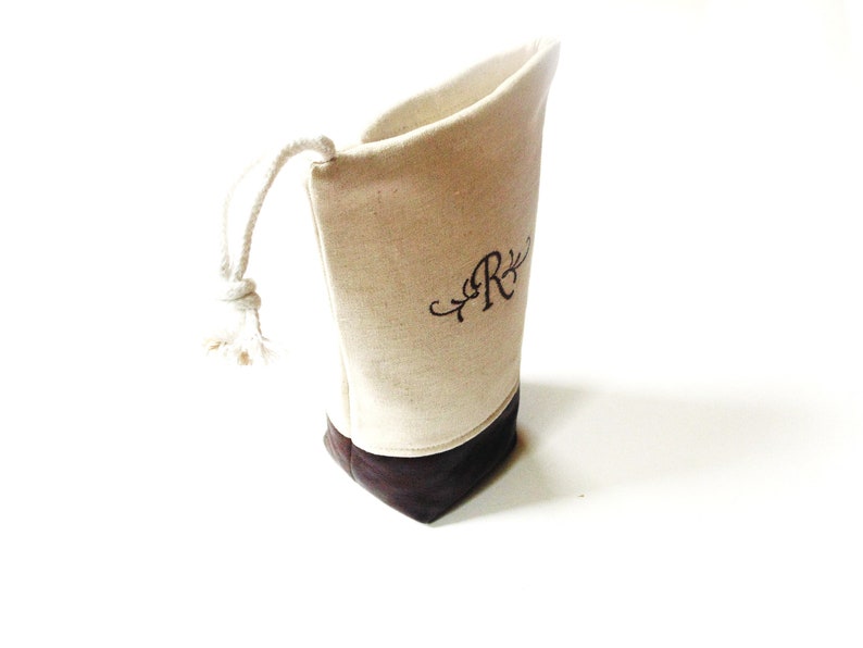 Custom doorstop, personalized letter door wedge, linen fabric, modern minimalist image 3