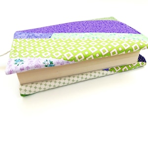 Quilted Book Cover, Adjustable Cotton Paperback Protector