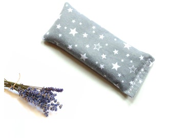 Lavender eye pillow, migraine pillow, soft flannel with flax seed rice, microwavable heating pad