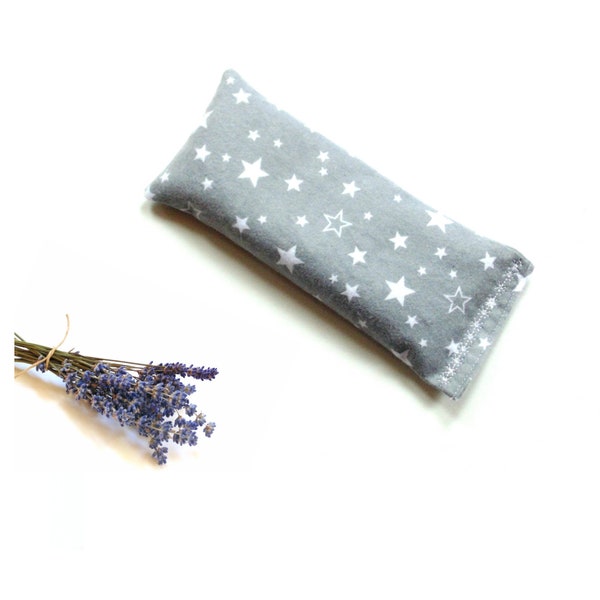 Lavender eye pillow, migraine pillow, soft flannel with flax seed rice, microwavable heating pad