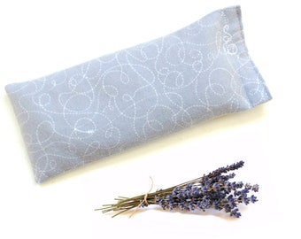 Lavender flaxseed eye pillow, soft flannel microwavable heating pad, cold compress