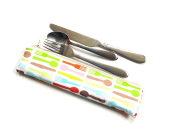 Reusable drinking straw or cutlery bag, zipper pouch for travel