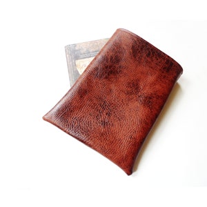 Large book protector sleeve, padded faux leather, reader gift for him, small bible pouch