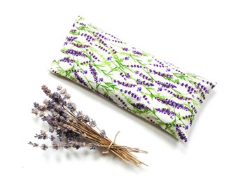 Lavender eye pillow, flaxseed and rice, microwavable, yoga relax gift for her