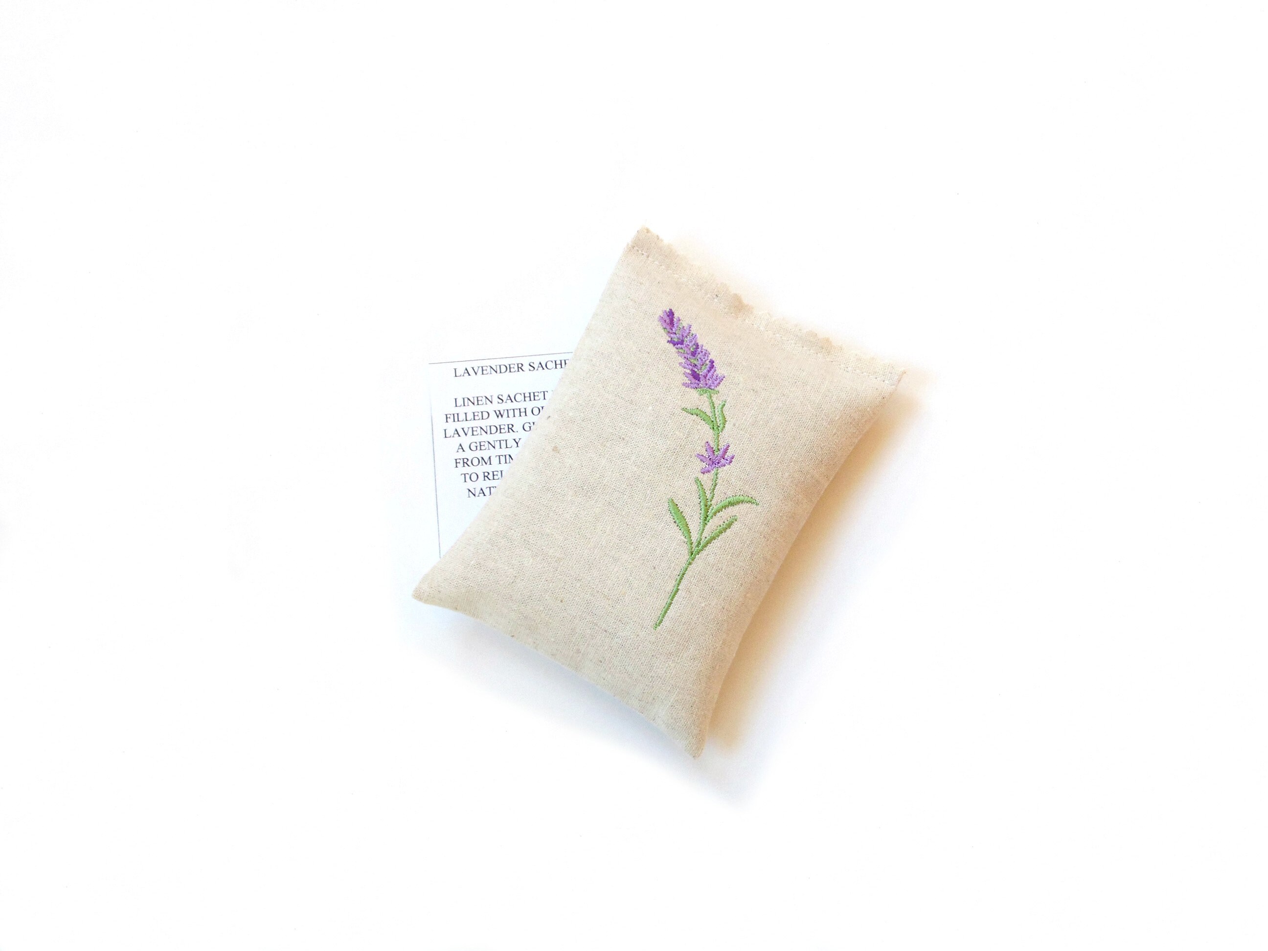 Lavender sachet embroidered linen drawer or luggage freshener Etsy
