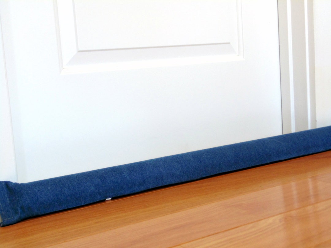 Door Draft Snake Unfilled, Custom Extra Long Length, Faded Blue Jean
