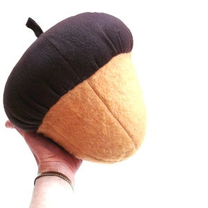 Large acorn pillow, whimsical Autumn pillow, unique fall harvest woodland home decoration