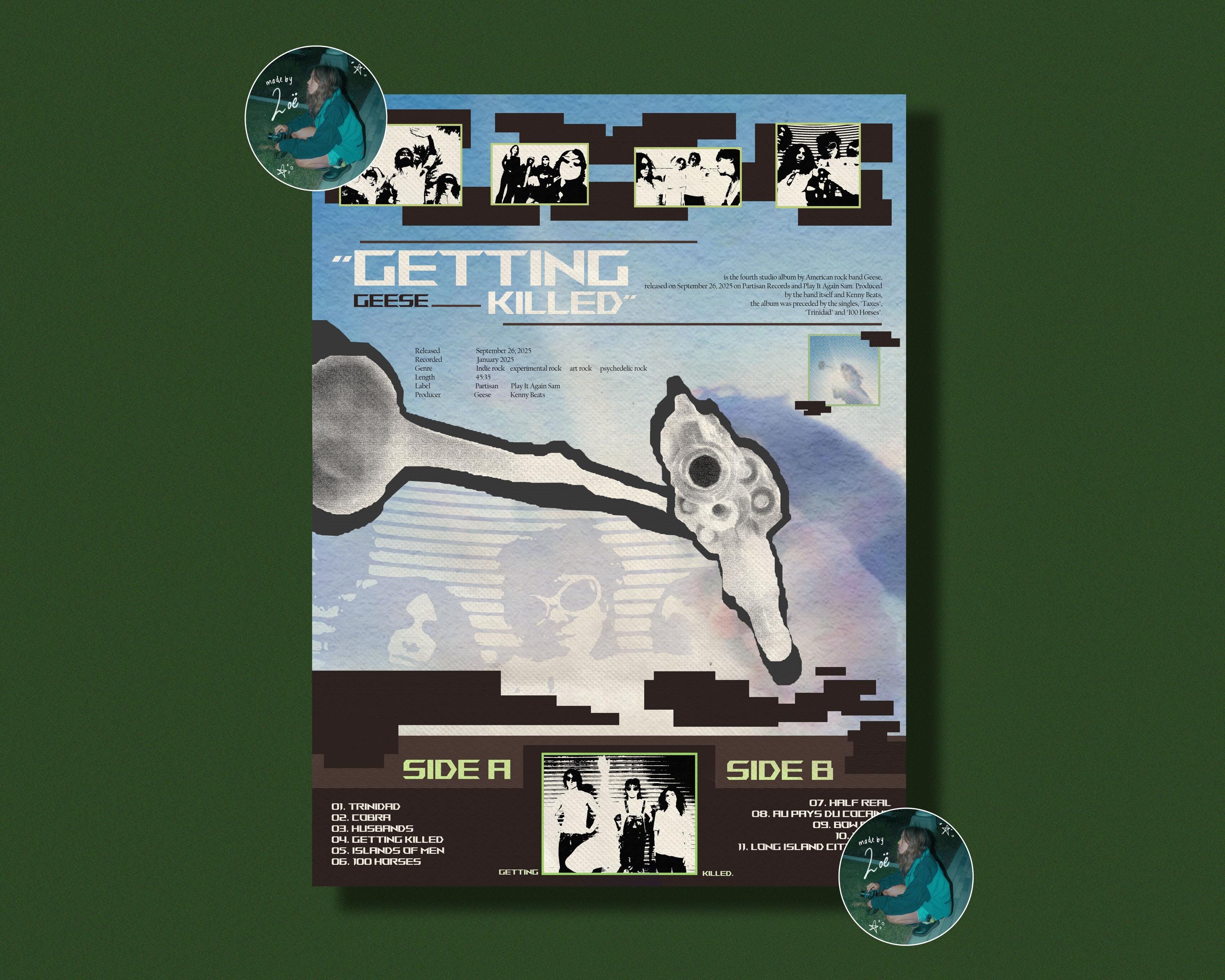 Geese Getting Killed Album Digital Download Music Poster Design