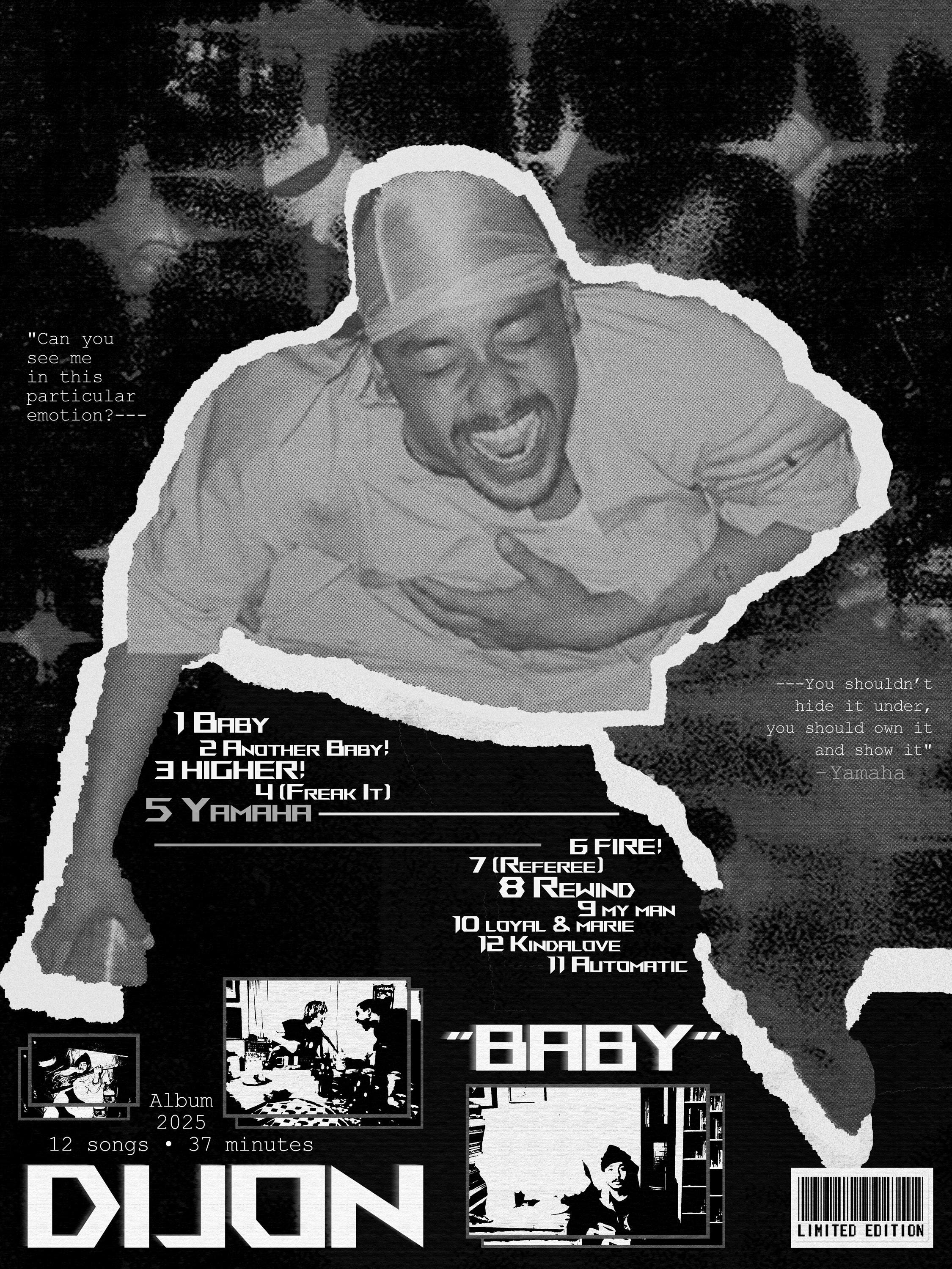Dijon 'baby' Album Digital Download Music Poster Design / Room