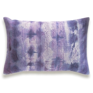 Purple Violet Mauve Beige Decorative Lumbar Pillow Cover 12x18 inch Natural Linen One Of A Kind image 1