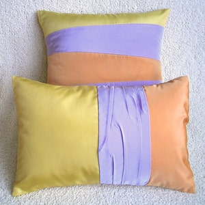 Yellow Lavender Orange Decorative Pillow Cover 16 in Taffeta SIENNA DESIGN image 3