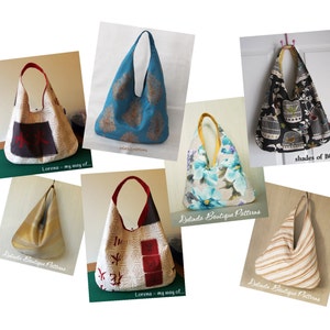 PDF Sewing Pattern to make Amelia Hobo Bag INSTANT DOWNLOAD large slouch Shoulder fabric leather handbag minimalist bag women's urban bag image 4