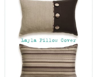 PDF Sewing Pattern to make Double-sided Pillow With Buttons LAYLA easy sewing tutorial