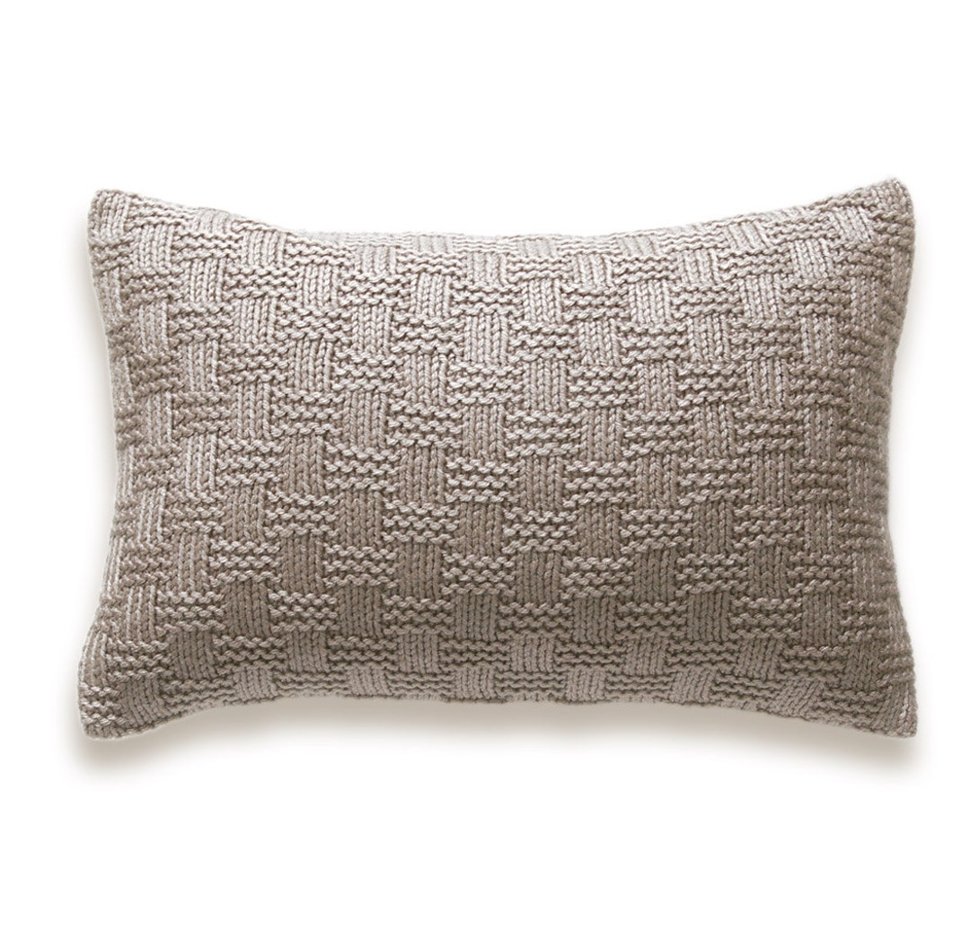 Basket Weave Knit Pillow Cover in Taupe Beige 12 X 18 Inch - Etsy