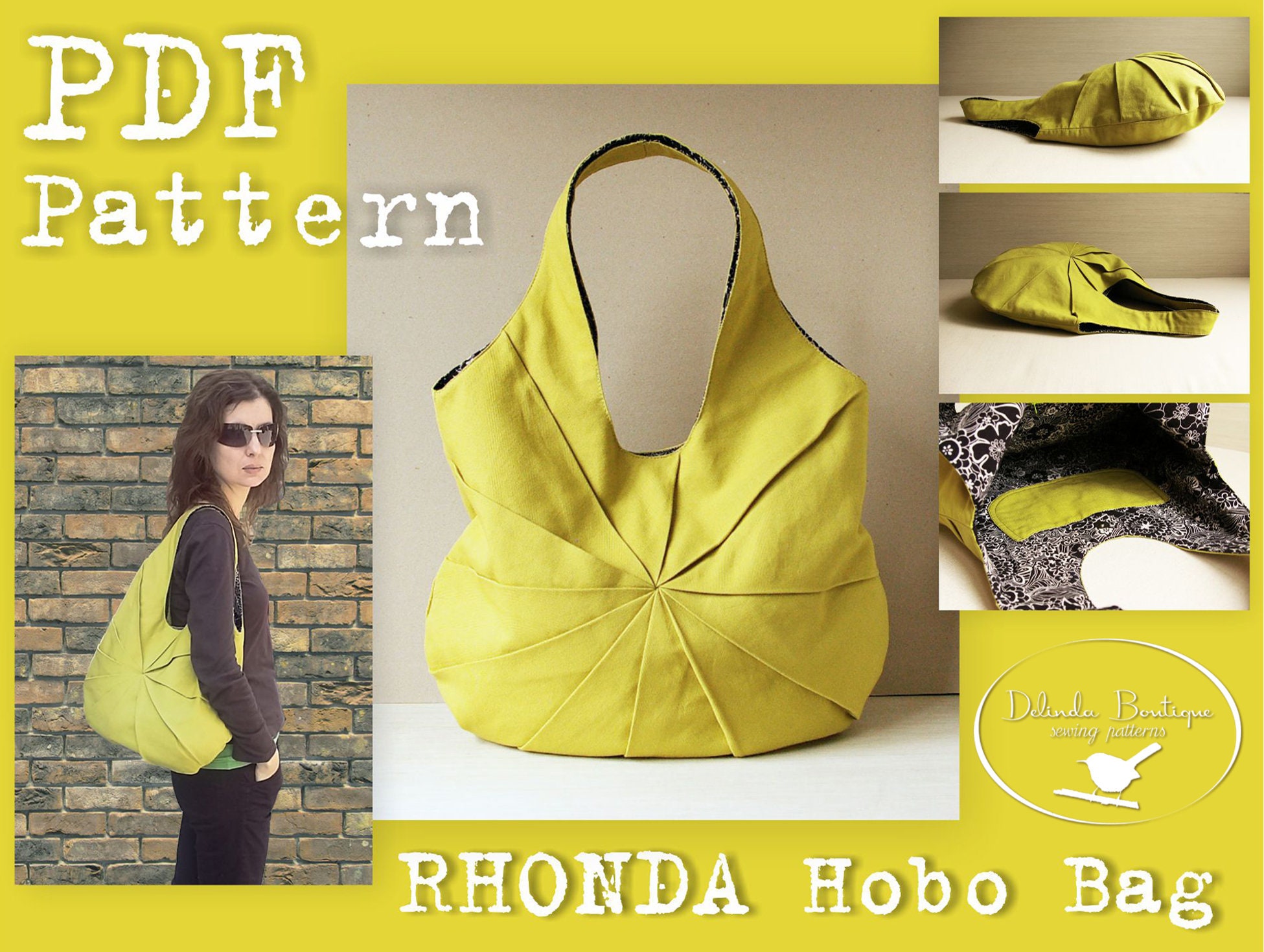PDF Sewing Pattern to Make Hobo Bag Sling Tote Rhonda INSTANT -  Israel