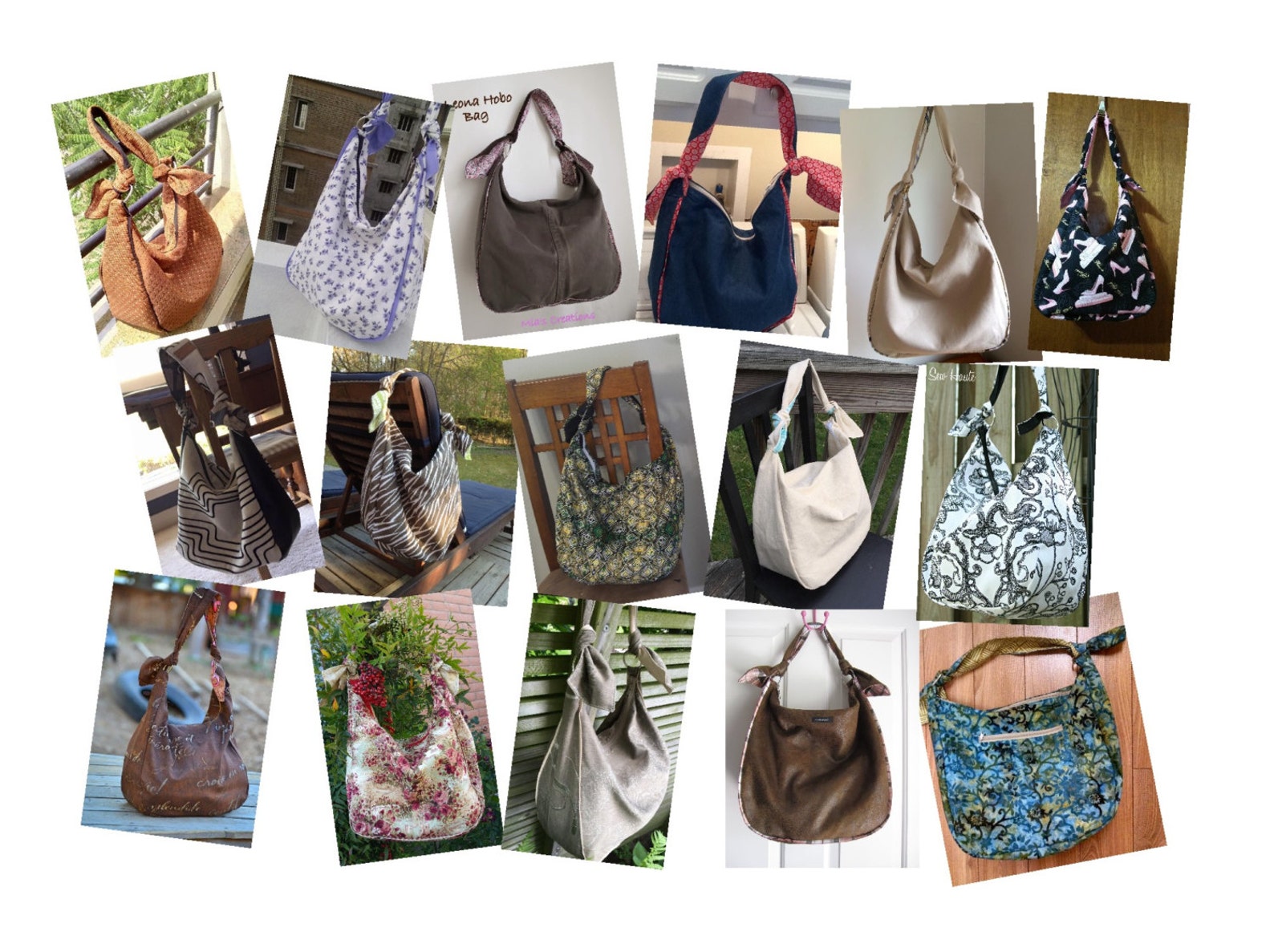 PDF Sewing Pattern to Make Hobo Bag Sling Tote Leona INSTANT DOWNLOAD ...