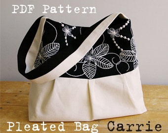 Pleated Bag Cross Body or Shoulder Bag Pattern Purse PDF Sewing Pattern Ebook Sewing Tutorial DIGITAL File CARRIE