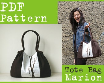 PDF Sewing Pattern to make Pleated Tote Bag Marion INSTANT DOWNLOAD Hobo Purse Handbag Buy one tutorial and get one free