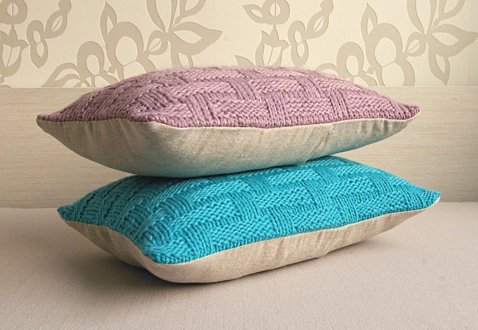 Cable Knit Pillow Covers 12 X 18 Inch Mix and Match Flax Beige Etsy