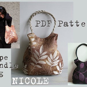 PDF Schnittmuster für Strickgriff Tasche NICOLE Nähanleitung