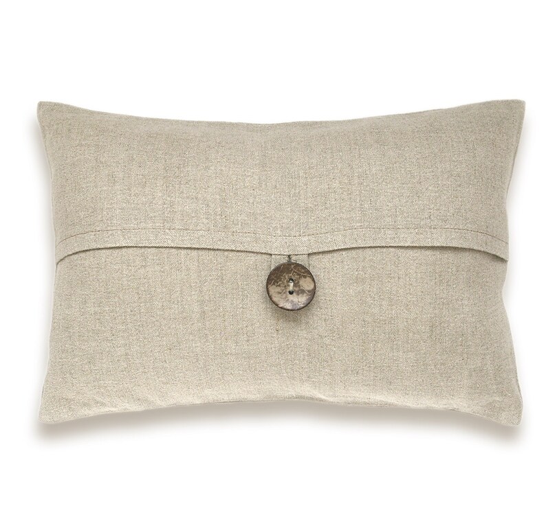 Natural Beige Textured Linen Lumbar Pillow Cover Coconut Etsy