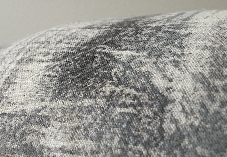 Charcoal Black Slate Gray Beige Lumbar Pillow Cover 12x18 inch Natural Linen One Of A Kind image 2