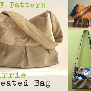 PDF Sewing Pattern to make Pleated Bag Cross Body or Shoulder Bag CARRIE easy sewing tutorial