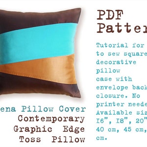 PDF Sewing Pattern to make Contemporary Graphic Edge Toss Pillow SERENA easy sewing tutorial