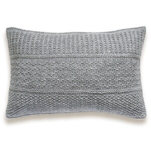 Seed Stitch Knit Pillow Cover In Flax Gray & Cream Knitted Pillow Cover in