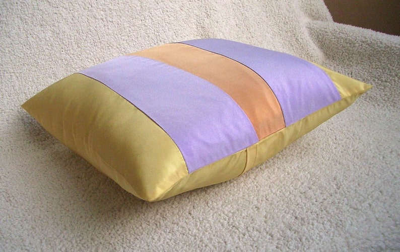 Yellow Lavender Orange Decorative Pillow Cover 16 in Taffeta SIENNA DESIGN image 2