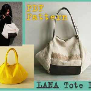 PDF-Nähmuster, um Tote Bag Lana einfach Nähen Tutorial zu machen