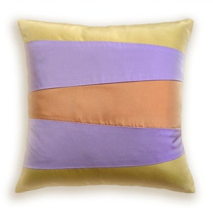 Yellow Lavender Orange Decorative Pillow Cover 16 in Taffeta SIENNA DESIGN image 1