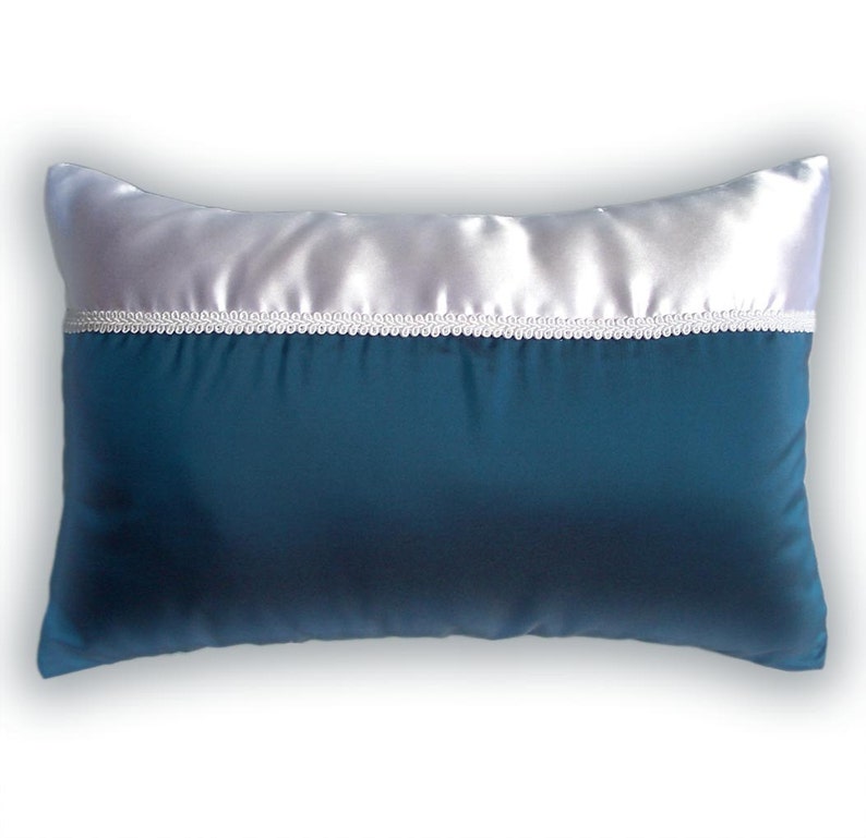 Blue White Decorative Lumbar Pillow Case 12 x 18 in CLAIRE Etsy