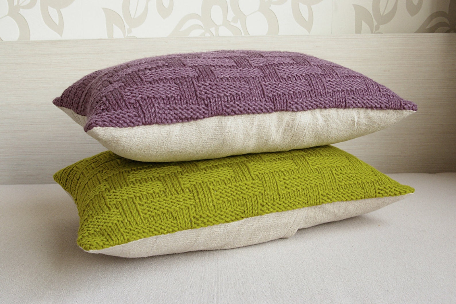 Cable Knit Pillow Covers 12 X 18 Inch Mix and Match Flax Beige Etsy