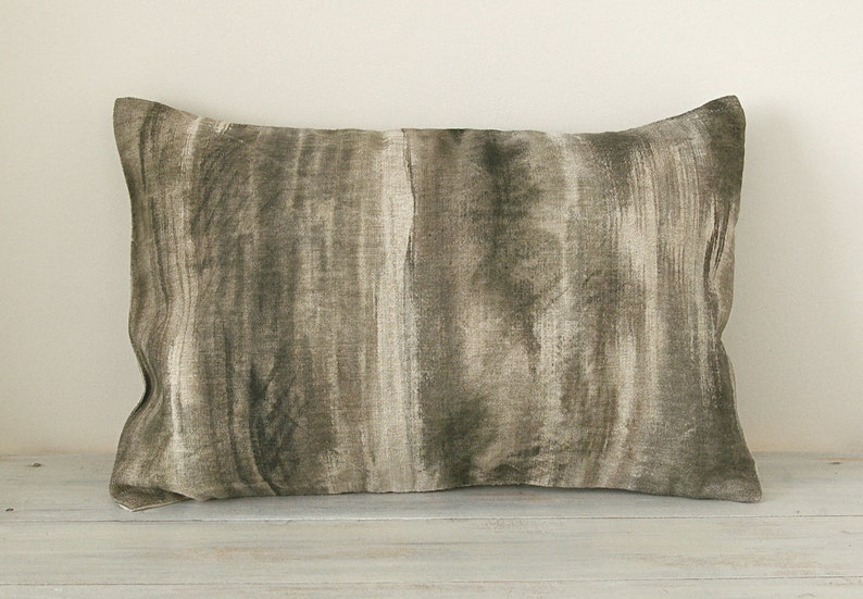 Taupe Beige Charcoal Khaki Black Lumbar Pillow Cover 12x18 Etsy