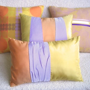 Yellow Lavender Orange Decorative Pillow Cover 16 in Taffeta SIENNA DESIGN image 4