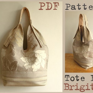 PDF Sewing Pattern to make Tote Bag Brigitte Flower easy sewing tutorial Buy one tutorial and get one free
