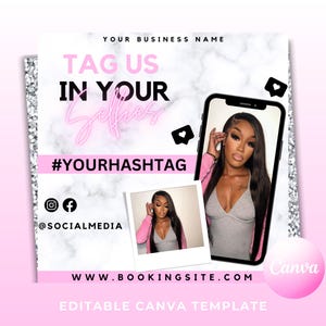 DIY Hairstylist flyer, Social media, Bookings available, Book now, Instagram Promo, Black and Pink design