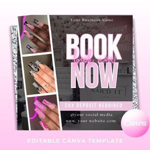 DIY Hairstylist flyer, Social media, Bookings available, Book now, Instagram Promo, Black and Pink design
