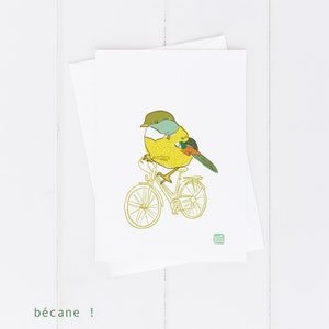Carococo / carte 5x7 / bécane / by Carol-Anne Pedneault