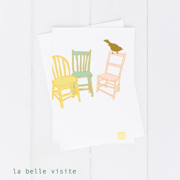 Carococo /greetings blank card 5x7 La belle visite / by Carol-Anne Pedneault