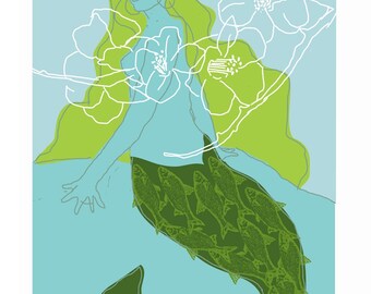 ArtPrint by Carol-Anne Pedneault / La Mere et les poissons